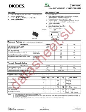 BAV199W-7 datasheet  